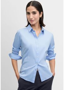 Hemdbluse Cinque "CISARY", Damen, Gr. XXL (44), blau (hellblau), Web, Obermaterial: 100% Baumwolle, unifarben, gerade h&uuml;ftbedeckend, 1-Knopf-Manschette, Blusen Hemdbluse, mit Reverskragen