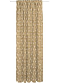 Vorhang Adam "Retro Floret" Gr. 3, gelb (curry), B:142cm H:225cm, Jacquard, Baumwolle, Gardinen, Vorhang, aus 100% Bio-Baumwolle