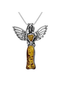 Kette mit Anh&auml;nger OSTSEE-SCHMUCK "- Gleiter-Engel 40 mm - Silber 925/000 - Bernstein" Gr. 60, silber (silber 925, silberfarben, wei&szlig;), Schmuck_Sets, Damen, 60, Silber 925 (Sterlingsilber), Kette mit Anh&auml;nger