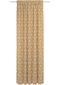 Vorhang Adam "Retro Floret" Gr. 1, gelb (curry), B:142cm H:145cm, Jacquard, Baumwolle, Gardinen, Vorhang, aus 100% Bio-Baumwolle