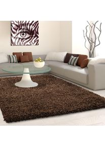 Hochflor-Teppich Ayyildiz Teppiche "Life Shaggy 1500", braun, B:80cm H:30mm L:150cm, Kunstfaser, Teppiche, Hochflor-Teppich, Langflor, uni, gro&szlig;e Farbauswahl, robust, auch als L&auml;ufer und in rund