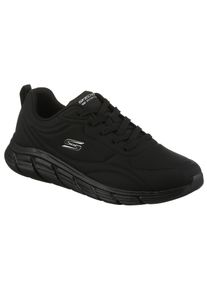 Sneaker Skechers "BOBS B FLEX LO", Damen, Gr. 35, schwarz, Lederimitat, unifarben mit Farbeinsatz, Schuhe Sneaker, Praxisschuh, Freizeitschuh, Sportschuh mit Memory Foam
