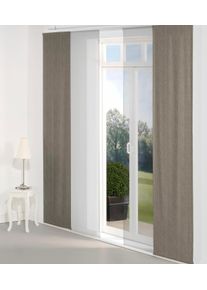 Schiebegardine WIRTH "Torbole" Gr. 3, braun (dunkelbraun), B:60cm H:225cm, Jacquard, Baumwolle, Polyester, Gardinen, Schiebegardine