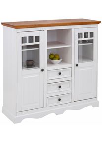 Highboard OTTO HOME "Melissa", gelb (wei&szlig;, honigfarben), Sideboards, Highboard, Vitrine, Breite 132 cm