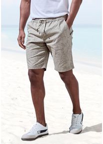 Shorts John Devin "Bermuda", Herren, Gr. 3XL, N-Gr, beige (beige bedruckt), Web, Obermaterial: 97% Baumwolle, 3% Elasthan, bedruckt, regular fit kurz, Hosen Shorts, kurze Hose aus elastischer, gewebter Baumwollqualit&auml;t, Topseller