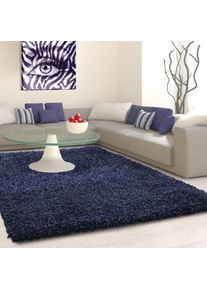 Hochflor-Teppich Ayyildiz Teppiche "Life Shaggy 1500", blau (navy), B:60cm H:30mm L:110cm, Kunstfaser, Teppiche, Hochflor-Teppich, Langflor, uni, gro&szlig;e Farbauswahl, robust, auch als L&auml;ufer und in rund