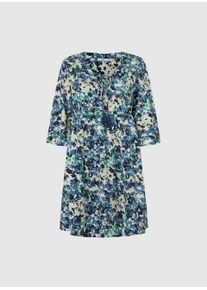 Tunikakleid Pepe Jeans "Kleid CLARISA", Damen, Gr. XL, N-Gr, blau (sea blau), Web, Obermaterial: 100% Viskose, relaxed fit kurz, V-Ausschnitt, Kleider Tunikakleid, mit V-Ausschnitt mit Bindeband