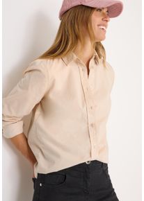 Langarmbluse Cecil, Damen, Gr. L (42), oat milk beige, Cord, Obermaterial: 100% Baumwolle, unifarben, regular fit h&uuml;ftbedeckend, Rundhals, Manschette, Blusen Langarmbluse, mit Hemdkragen