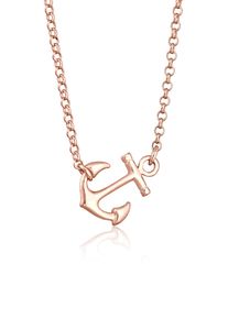 Kette mit Anh&auml;nger Elli "Halskette Anker Maritim Hanseatisch 925 Silber" Gr. 55, rosa (rosegold), Halsketten, Damen, 55, ohne Stein, Silber 925 (Sterlingsilber), Kette mit Anh&auml;nger