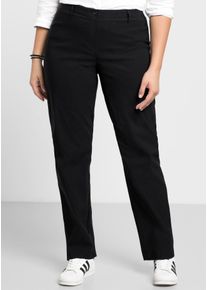 Webhose sheego, Damen, Gr. 29, Kurzgr&ouml;&szlig;en, schwarz, 70% Viskose, 25% Polyamid, 5% Elasthan, unifarben, Hosen Webhose