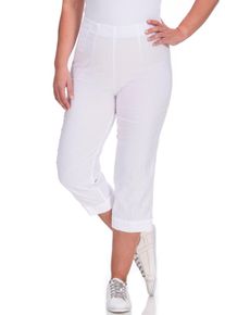 Caprihose KjBRAND "Susie Capri Wash & Go", Damen, Gr. 54, N-Gr, wei&szlig;, Web, Obermaterial: 47% Baumwolle, 45% Polyester, 6% Viskose, 2% Elasthan, gerade 3/4-L&auml;nge, Hosen Caprihose, Sommerhose b&uuml;gelfrei