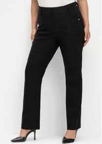 Webhose sheego, Damen, Gr. 100, Langgr&ouml;&szlig;en, schwarz, 70% Viskose, 25% Polyamid, 5% Elasthan, unifarben, Hosen Webhose