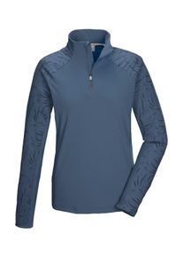 Langarmshirt Killtec "KSW 56 WMN FLX SHRT", Damen, Gr. 42, blau, Obermaterial: 69% Polyester, 31% Elasthan, ohne Ausschnitt, Shirts Langarmshirt, Damen Funktionsshirt: warm, hoher Komfort, Stehkragen, Kinnschutz