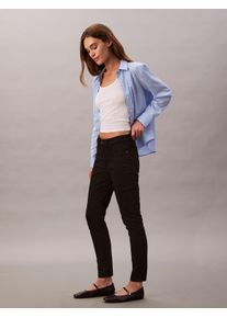 Skinny-fit-Jeans Calvin Klein Jeans "MID RISE SKINNY", Damen, Gr. 30, L&auml;nge 32, ck classic schwarz, Denim/Jeans, Obermaterial: 80% Baumwolle, 12% Polyester, 6% Elastomultiester, 2% Elasthan, unifarben, skinny fit lang, Jeans Skinny-fit-Jeans, Mit G&uuml;rtelschlaufen