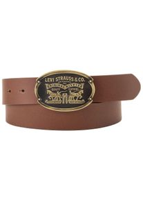 Levi's Lederg&uuml;rtel LEVI'S "Billy Plaque Belt", Damen, Gr. 120, braun (medium braun), Rindsleder, G&uuml;rtel Lederg&uuml;rtel, mit markanter Koppelschlie&szlig;e