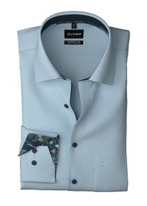 Langarmhemd OLYMP "Big & Tall", Herren, Gr. 54, N-Gr, blau (bleu), Web, Obermaterial: 100% Baumwolle, comfort fit normal, 2-Knopf-Manschette, Hemden Langarmhemd, Neue COMFORT FIT BIG Kollektion, Businesshemd