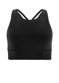 Sport-Bustier WINSHAPE "Functional Comfort Sport-BH SB103C", Damen, Gr. XL, Normalgr&ouml;&szlig;en, schwarz, 85% Polyester, 15% Elasthan, BHs Sport-Bustier, mit R&uuml;cken-Applikation