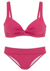 Triangel-Bikini Lascana, Damen, Gr. 38, Cup A, rot, Polyamid, unifarben, Bikini-Sets Triangel-Bikini, in Bralette-Form