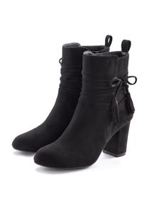 Stiefelette Lascana, Damen, Gr. 40, schwarz, Obermaterial: 100% Textilmaterial. Decksohle: 100% Lederimitat. Futter: 100% Textilmaterial. Laufsohle: 100% Synthetik, unifarben, festlich, Schuhe Stiefelette, mit Blockabsatz, High-Heel-Stiefelette, Ankle Boots, Stiefel