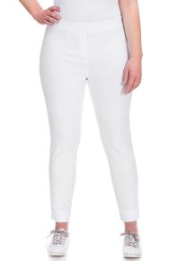 Stoffhose KjBRAND "Susie XS Ankle Bengaline", Damen, Gr. 46, N-Gr, wei&szlig;, Web, Obermaterial: 80% Viskose, 17% Polyamid, 3% Elasthan, skinny fit kn&ouml;chellang, Hosen Stoffhose, Sommerhose mit Schlupfbund