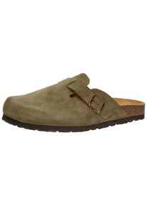 Hausschuh Lico "Clog Pedro", Herren, Gr. 46, gr&uuml;n, Leder, Schuhe Hausschuh