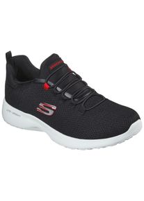Slip-On Sneaker Skechers "DYNAMIGHT", Herren, Gr. 39, schwarz (schwarz, rot), Synthetik, Textil, Schuhe Slip-On Sneaker, Slipper, Freizeitschuh, Trainingschuh mit Memory Foam-Innensohle