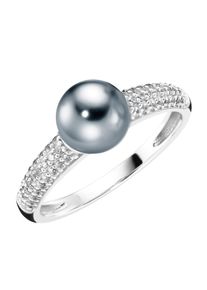 Fingerring Lady Gr. 16, grau, Fingerringe, Damen, 16, Perlen Silber 925 (Sterlingsilber), Perlen, Silber 925 (Sterlingsilber), Fingerring