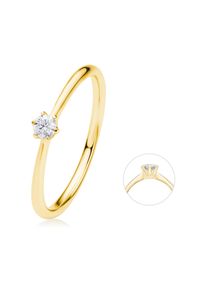 Diamantring ONE ELEMENT "0.1 ct Diamant Brillant Ring aus 585 Gelbgold" Gr. 50, gold, Fingerringe, Damen, 50,mit Brillant, Gelbgold 585, Diamantring