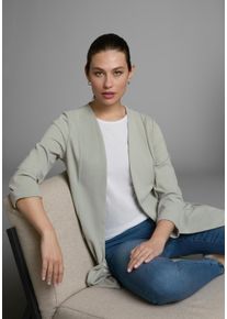 Longblazer Laura Scott, Damen, Gr. 46, gr&uuml;n (mint, eco), Jersey, Obermaterial: 95% Polyester, 5% Elasthan, figurbetont, tiefer V-Ausschnitt, Blazer Longblazer, mit Rei&szlig;verschl&uuml;ssen