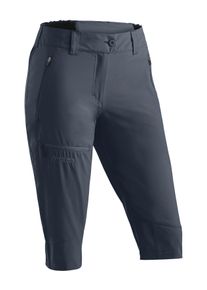 Outdoorhose Maier Sports "Lulaka Capri Loop", Damen, Gr. 44, Normalgr&ouml;&szlig;en, blau (graublau), 100% Polyester, Hosen Outdoorhose, Damen Wanderhose, elastische Funktionshose mit 3 Taschen, Regular Fit