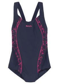 Badeanzug Bench., Kinder, Gr. 146/152, N-Gr, pink (pink bedruckt), Recycling-Polyamid, Farbeinsatz, bedruckt, Badeanz&uuml;ge Badeanzug, mit geometrische bedruckten Eins&auml;tzen