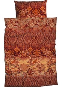 Bettw&auml;sche CASATEX "Suzani", bunt (rubin, orange), B/L: 155cm x 220cm, 1 Stk., 1 Stk., Satin, B/L: 80cm x 80cm, 2 Stk., Satin, Obermaterial: 100% Baumwolle, Bettw&auml;sche, Bettw&auml;sche, harmonisches Bl&uuml;tendesign