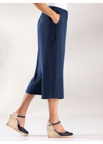 Culotte Classic Basics, Damen, Gr. 44, Normalgr&ouml;&szlig;en, blau (marine), 100% Viskose, unifarben, knielang, Hosen Culotte