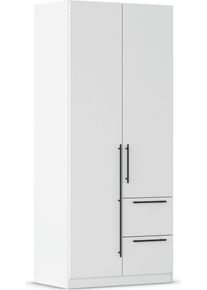 Kleiderschrank Rauch "Dreht&uuml;renschrank Schrank Garderobe W&auml;scheschrank Schlafzimmer AVOLA", wei&szlig; (alpinwei&szlig;), B:91cm H:197cm T:54cm, Holzwerkstoff, Schr&auml;nke, Kleiderschrank, mit hochwertigen Stangengriffen aus Metall in Schwarz MADE IN GERMANY