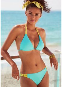 Triangel-Bikini-Top Venice Beach "Anna", Damen, Gr. 38, Cup C/D, gr&uuml;n (mint), Polyamid, kontrastfarbene Details, unifarben, Bikini-Oberteile Triangel-Bikini-Top, mit geflochtenen Details, Topseller