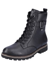 Winterboots Remonte, Damen, Gr. 45, Schurwolle, schwarz, Leder, Schuhe Winterboots, Blockabsatz, Schn&uuml;rboots, Outdoorschuh mit Zierschnalle, Topseller