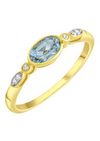Fingerring Firetti "Schmuck Geschenk Silber 925 Silberring" Gr. 16, blau (gelbgoldfarben, silberfarben, blau, kristallwei&szlig;), Fingerringe, Damen, 16, Silber 925 (Sterlingsilber), 1,2mm, Fingerring, mit Blautopas (behandelt), Zirkonia (synth.)
