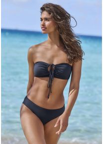 Bandeau-Bikini-Top s.Oliver "Joy", Damen, Gr. 36, Cup C/D, schwarz, Recycling-Polyamid, unifarben, Bikini-Oberteile Bandeau-Bikini-Top, mit modischen Cut-Outs