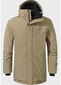 Sch&ouml;ffel Langjacke SCH&Ouml;FFEL "Urban Ins Parka Style Crivat MNS", Herren, Gr. 48, braun (4725, braun), Oberstoff: Aussenseite: 100% Polyester; (Membran: Thermoplastisches Polyurethan); Futter: 100% Polyester; Wattierung: 100% Polyester, regular fit, hoch geschlossener Ausschnitt, Jacken Langjacke