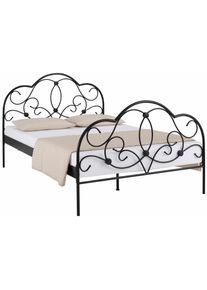 Metallbett Home Affaire "TOPSELLER", schwarz, L:205cm, Betten, Metallbett, mit aufwendiger Verzierung, romantischer Stil