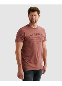 PME-Legend T-Shirt PME LEGEND "Short Sleeve Play Single Jersey Graphic", Herren, Gr. XL, rosa (roan rouge), Single Jersey, Obermaterial: 100% Baumwolle, bedruckt, regular fit normal, Rundhals, Shirts T-Shirt, aus reiner Baumwolle, Rundhals