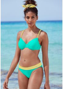 B&uuml;gel-Bikini-Top Venice Beach "Anna", Damen, Gr. 40, Cup F, gr&uuml;n (mint), Microfaser, Polyamid, kontrastfarbene Details, unifarben, Bikini-Oberteile B&uuml;gel-Bikini-Top, mit kontrastfarbenen Details