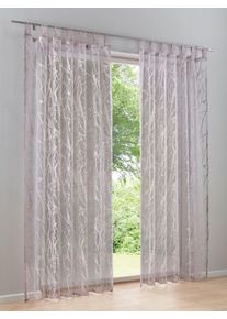 Gardine HEINE HOME Gr. 4, lila (mauve), B:140cm H:245cm, Polyester, Viskose, Gardinen, Gardine