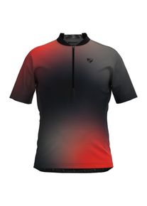 Radtrikot Ziener "NEMIC-Z", Herren, Gr. 56, schwarz (schwarz. rot), Obermaterial: 100% Polyester. Obermaterial 2: 90% Polyester, 10% Elasthan, Trikots Radtrikot