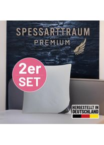 G&auml;nsedaunenkopfkissen Spessarttraum "Premium, Kopfkissen 1-tlg. oder 2-tlg. 40x80 oder 80x80 cm", wei&szlig;, B:80cm L:80cm, Bezug: 100% Baumwolle. F&uuml;llung: 60% G&auml;nsedaunen, 40% G&auml;nsefeder, Kopfkissen, G&auml;nsedaunenkopfkissen, hergestellt in Deutschland, allergikerfreundlich, im Set g&uuml;nstiger