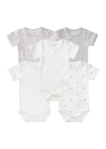 Kurzarmbody STACCATO, Jungen, Gr. 62/68, Normalgr&ouml;&szlig;en, bunt, Oberstoff: 95% Baumwolle, 5% Elasthan., unifarben mit Farbeinsatz, Basic, Basic, Bodys Kurzarmbody, 5-teilig