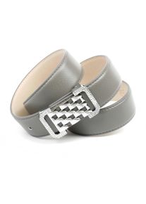 Lederg&uuml;rtel Anthoni Crown, Damen, Gr. 85, grau, Leder, unifarben, G&uuml;rtel Lederg&uuml;rtel, Graufarbener Lederg&uuml;rtel mit Fashion-Schlie&szlig;e