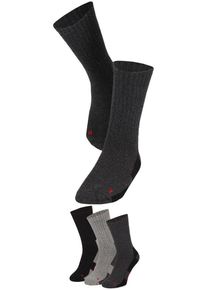 Basicsocken Apollo "THERMAL/TRACKING SOCKS", Damen, Gr. 43-46, bunt (multi grau), Obermaterial: 60% Polyamid, 40% Wolle, unifarben, elastisch, Socken Basicsocken, Unisex mit w&auml;rmenden Merinowoll-Anteil