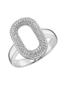 Silberring "Ring mit wei&szlig;en Zirkonia, Silber 925" Gr. 56, silber, Giorgio Martello MILANO, Fingerringe, Damen, 56, Silber 925 (Sterlingsilber), Silberring