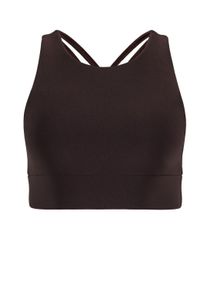 Sport-Bustier WINSHAPE "Functional Comfort Sport-BH SB103C", Damen, Gr. M, Normalgr&ouml;&szlig;en, braun (espresso), 85% Polyester, 15% Elasthan, BHs Sport-Bustier, mit R&uuml;cken-Applikation